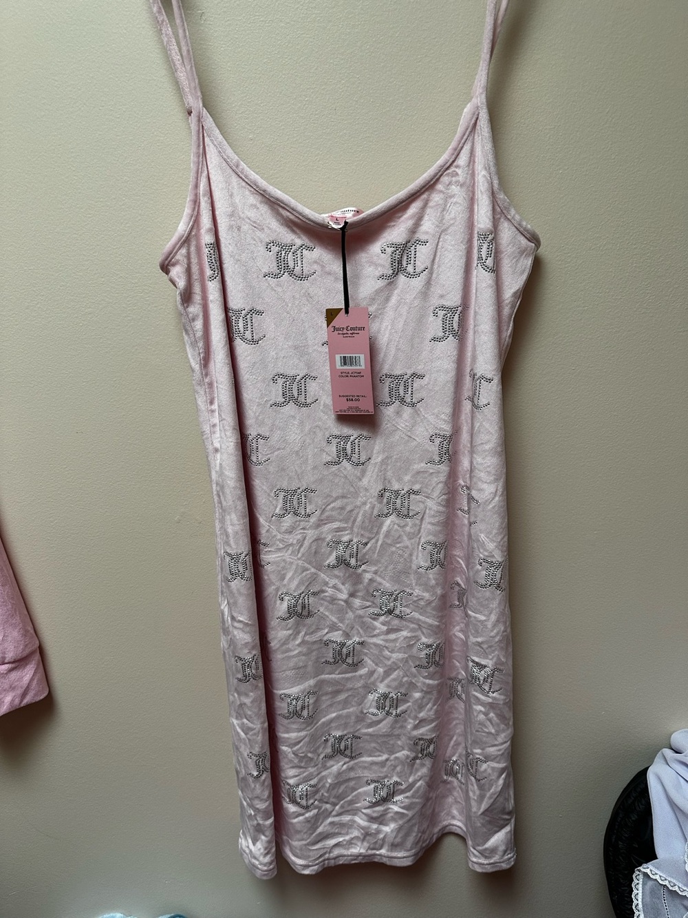 Juicy Couture Light Pink Logo Slip Dress